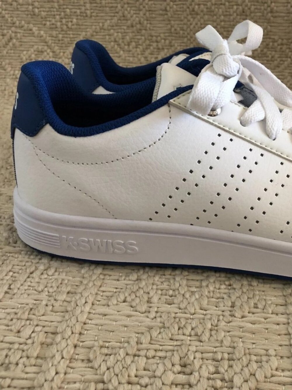 K-Swiss Men's Base Court Casual Tennis Sneakers White Leather Size 8 - Picture 10 of 16
